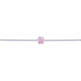 عصفور كريستال انسيال فضة تنس عيار 925 بتصميم وردة لون زهري مرصعة بالزركون